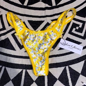 Yellow floral thong
